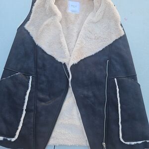 Zara Cream Faux Fur Jacket
